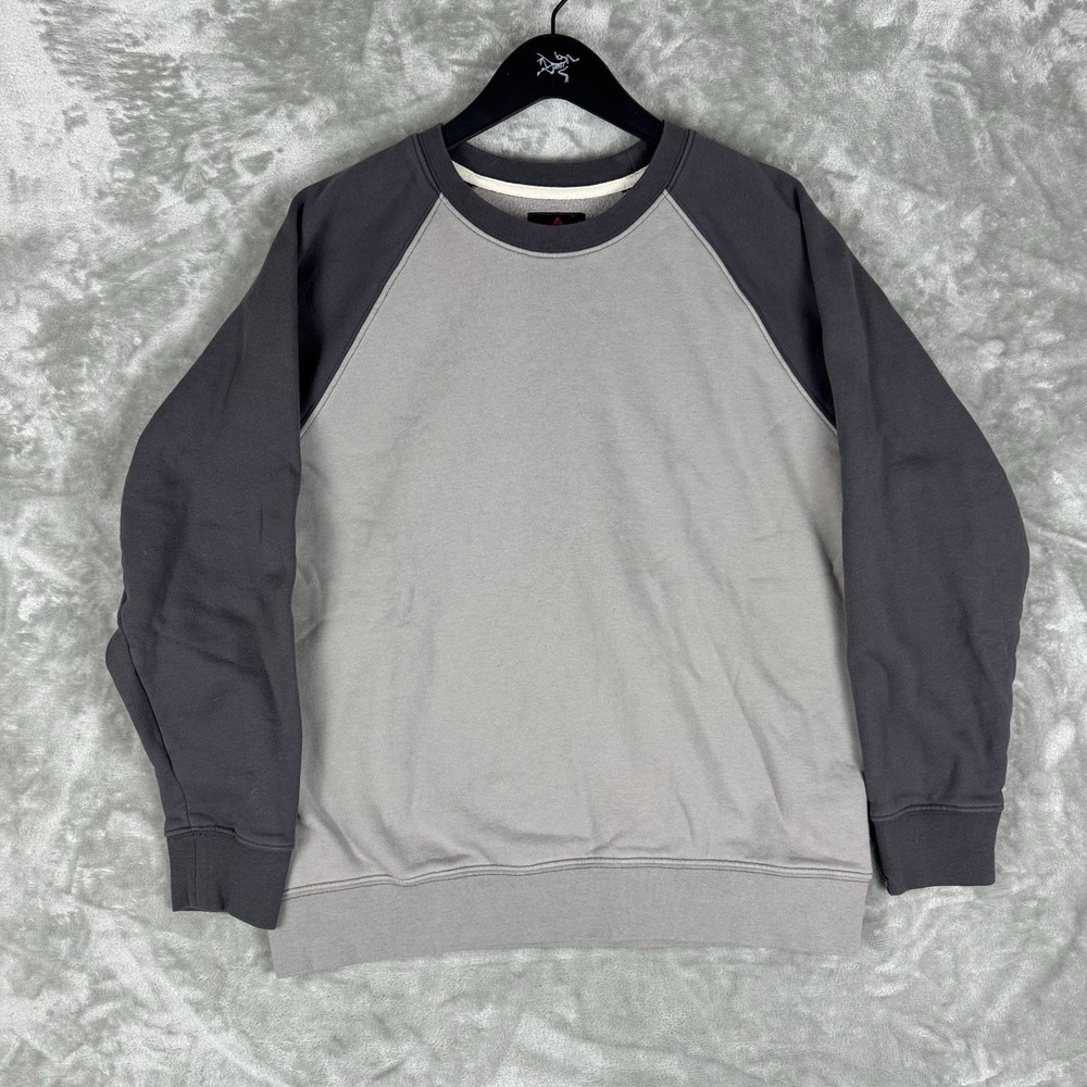 American Giant Shirt Long Sleeve Raglan Grey Crewneck Mens Medium USA Utility